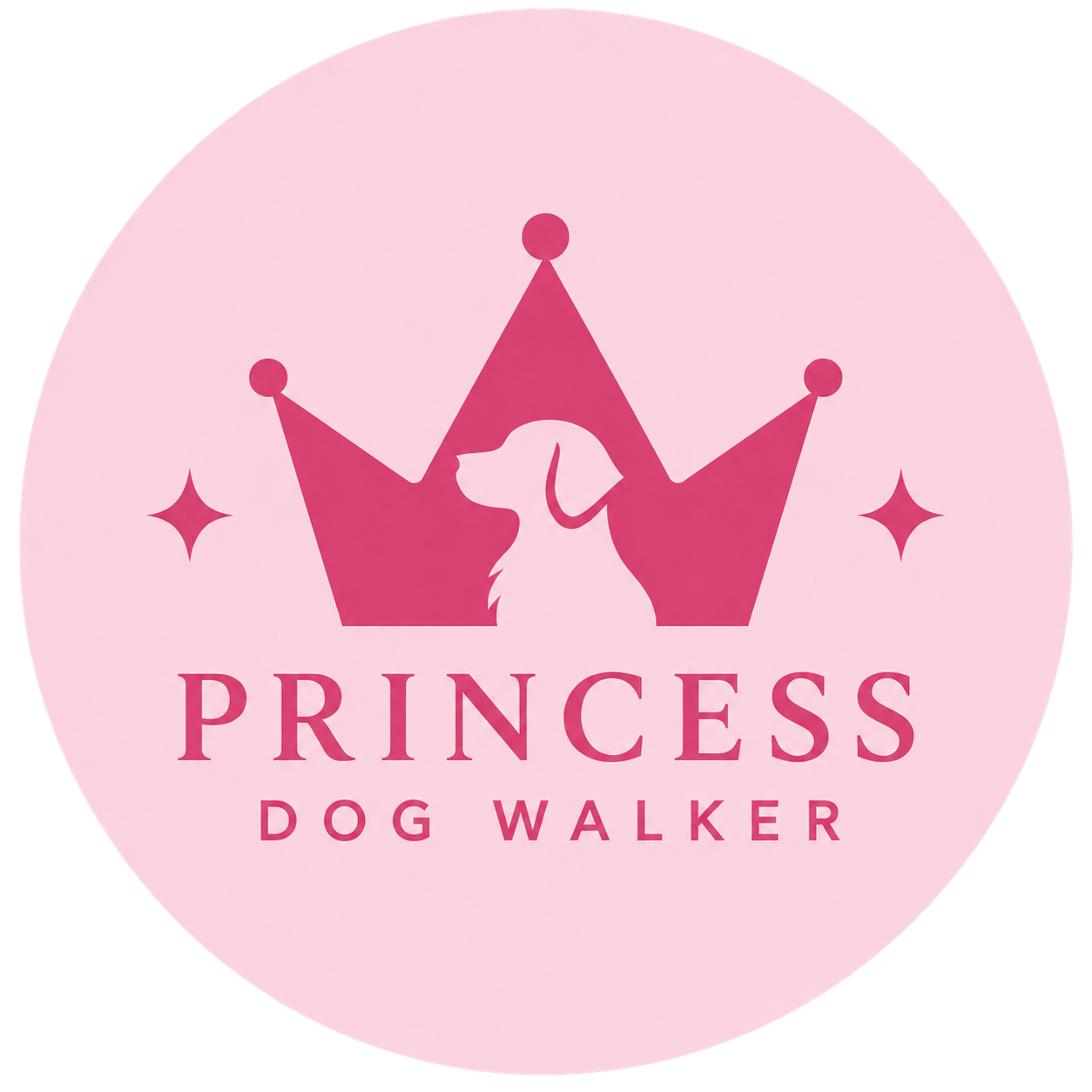 Princess Dog Walker — crown and dog logo